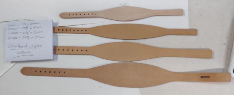 Greyhound / Whippet Dog Collar Blanks - Wide - Nat Veg Tan - 4 Sizes